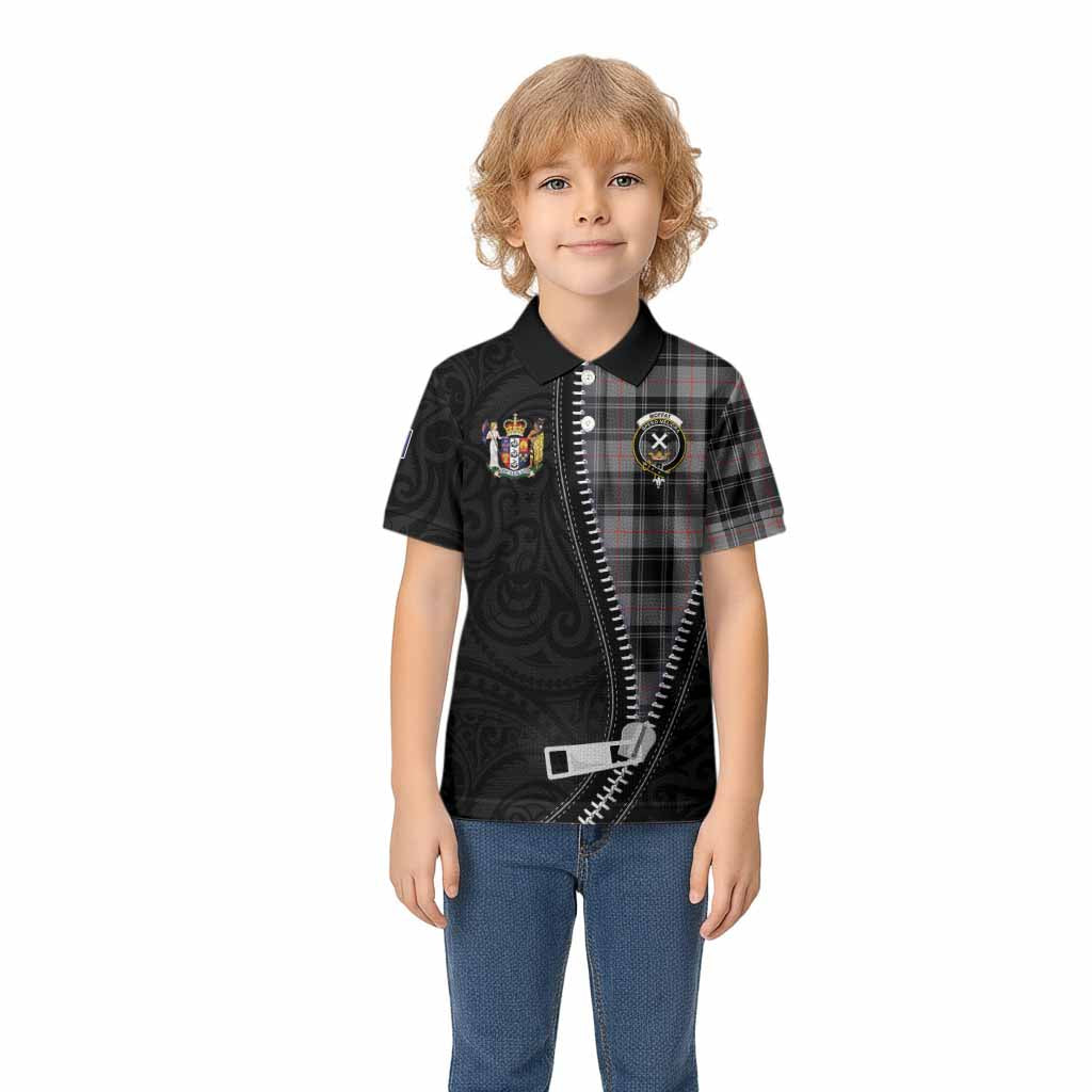 Moffat Tartan Kid Polo Shirt New Zealand Pattern Unique Zipper Stylized