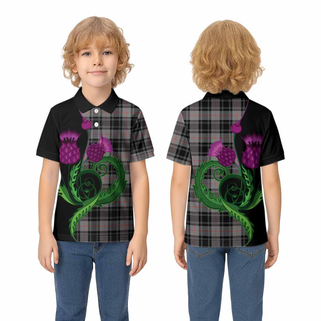 Moffat Tartan Kid Polo Shirt Traditional Scottish Thistle