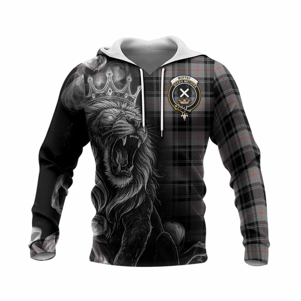 Moffat Tartan Knitted Hoodie Roaring Lion Heritage