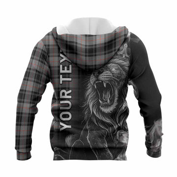 Moffat Tartan Knitted Hoodie Roaring Lion Heritage