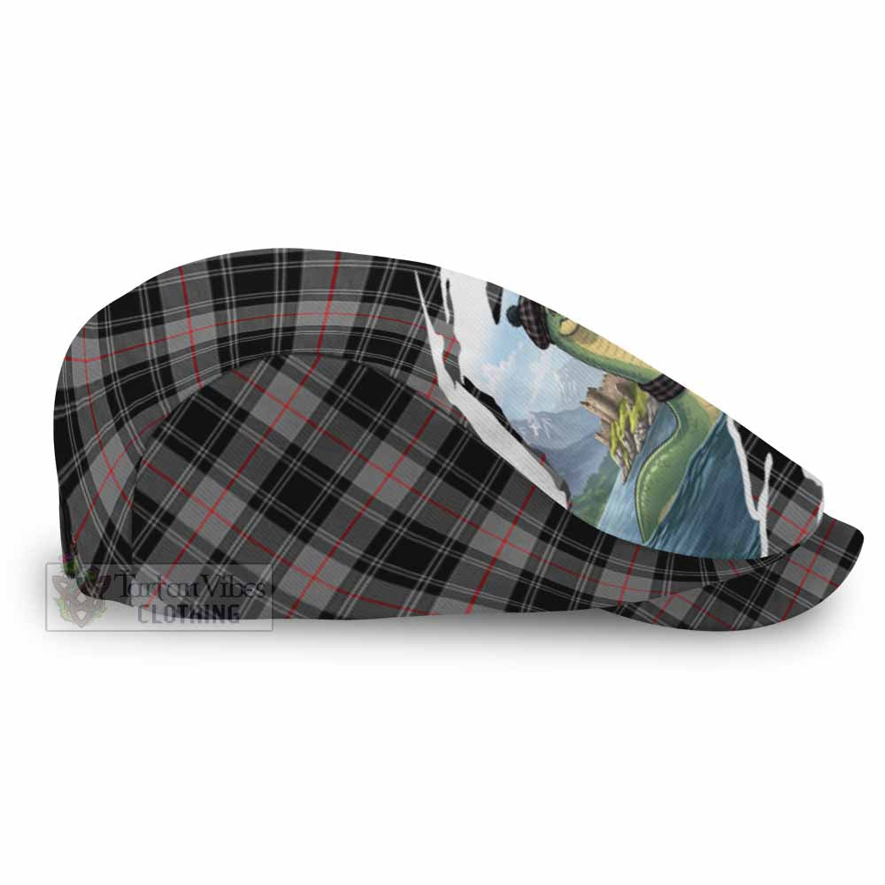 Moffat Tartan Loch Ness Monster Scottish Heritage Art Flat Cap, Jeff Cap