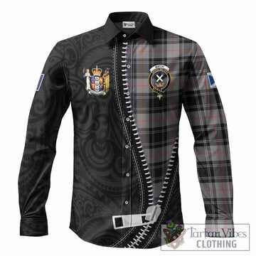 Moffat Tartan Long Sleeve Button Shirts New Zealand Pattern Unique Zipper Stylized