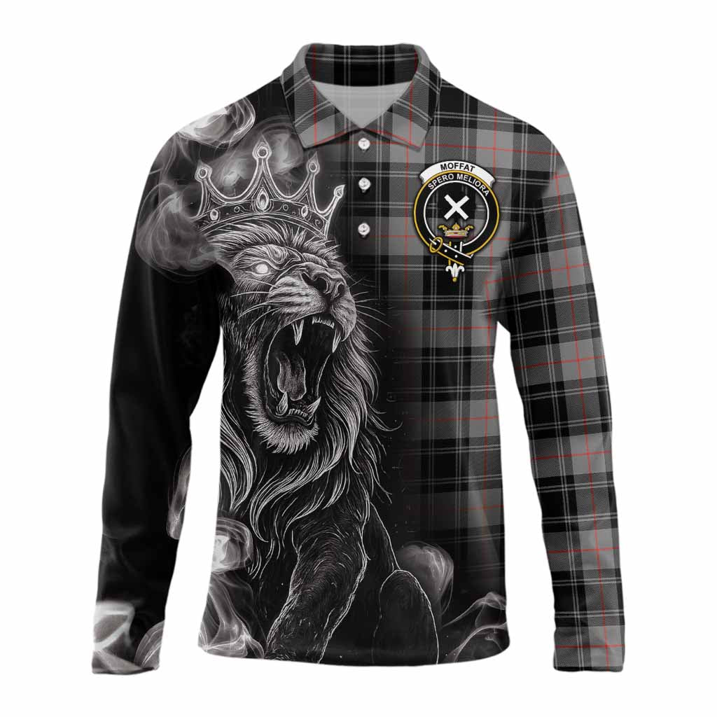 Moffat Tartan Long Sleeve Polo Shirt Roaring Lion Heritage