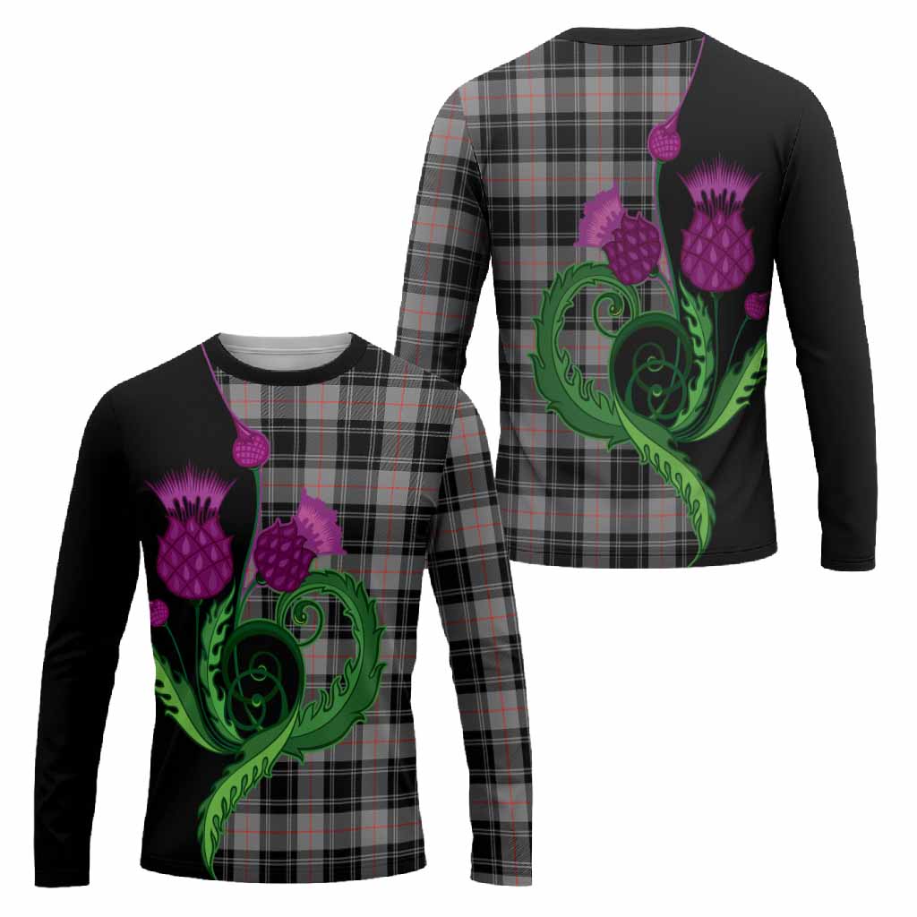 Moffat Tartan Long Sleeve T-Shirt Traditional Scottish Thistle
