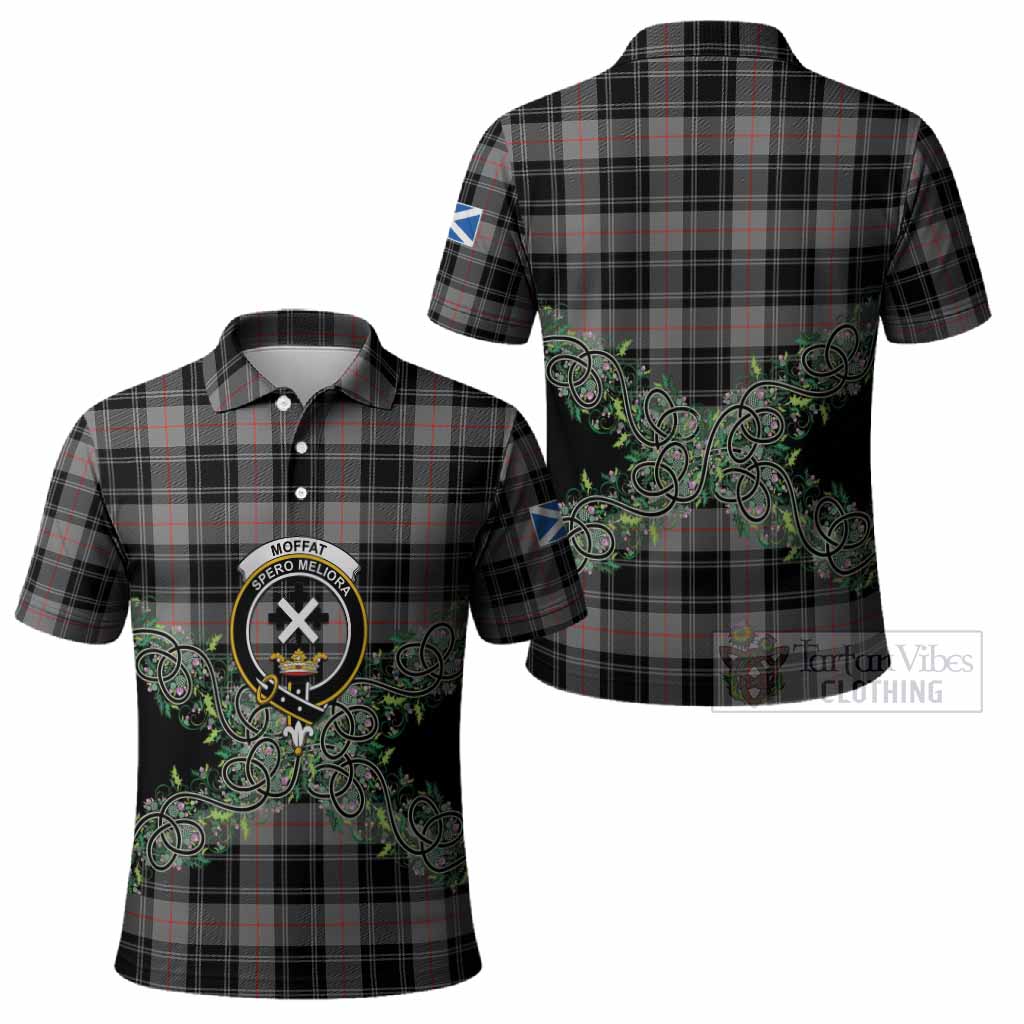 Moffat Tartan Polo Shirt Thistle Scottish Spirit
