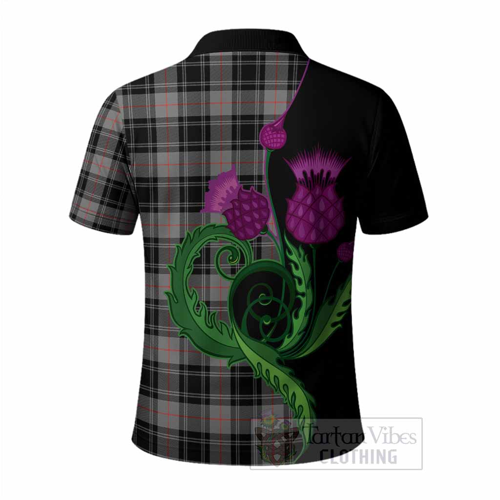 Moffat Tartan Polo Shirt Traditional Scottish Thistle