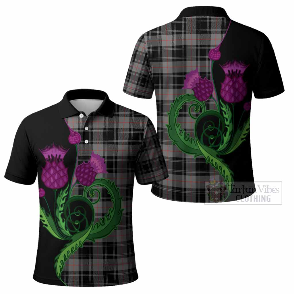 Moffat Tartan Polo Shirt Traditional Scottish Thistle