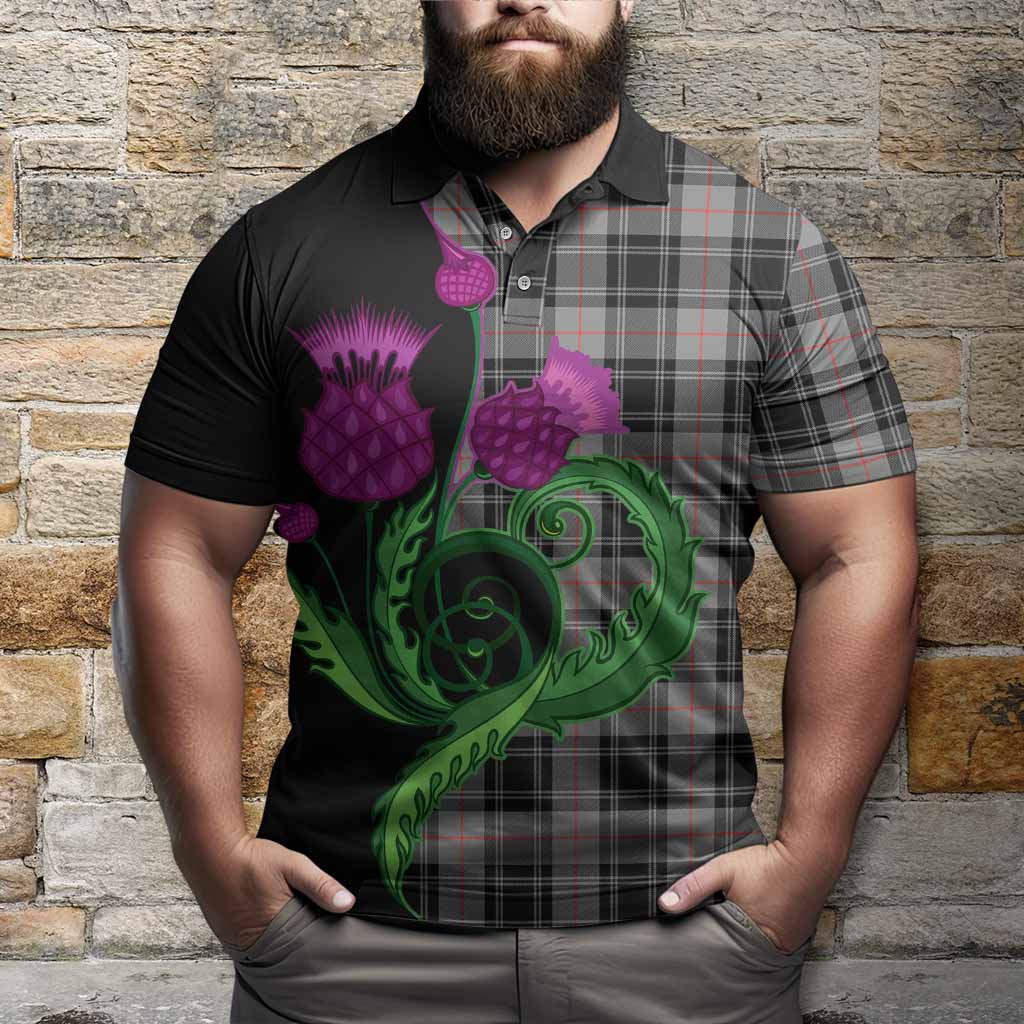 Moffat Tartan Polo Shirt Traditional Scottish Thistle