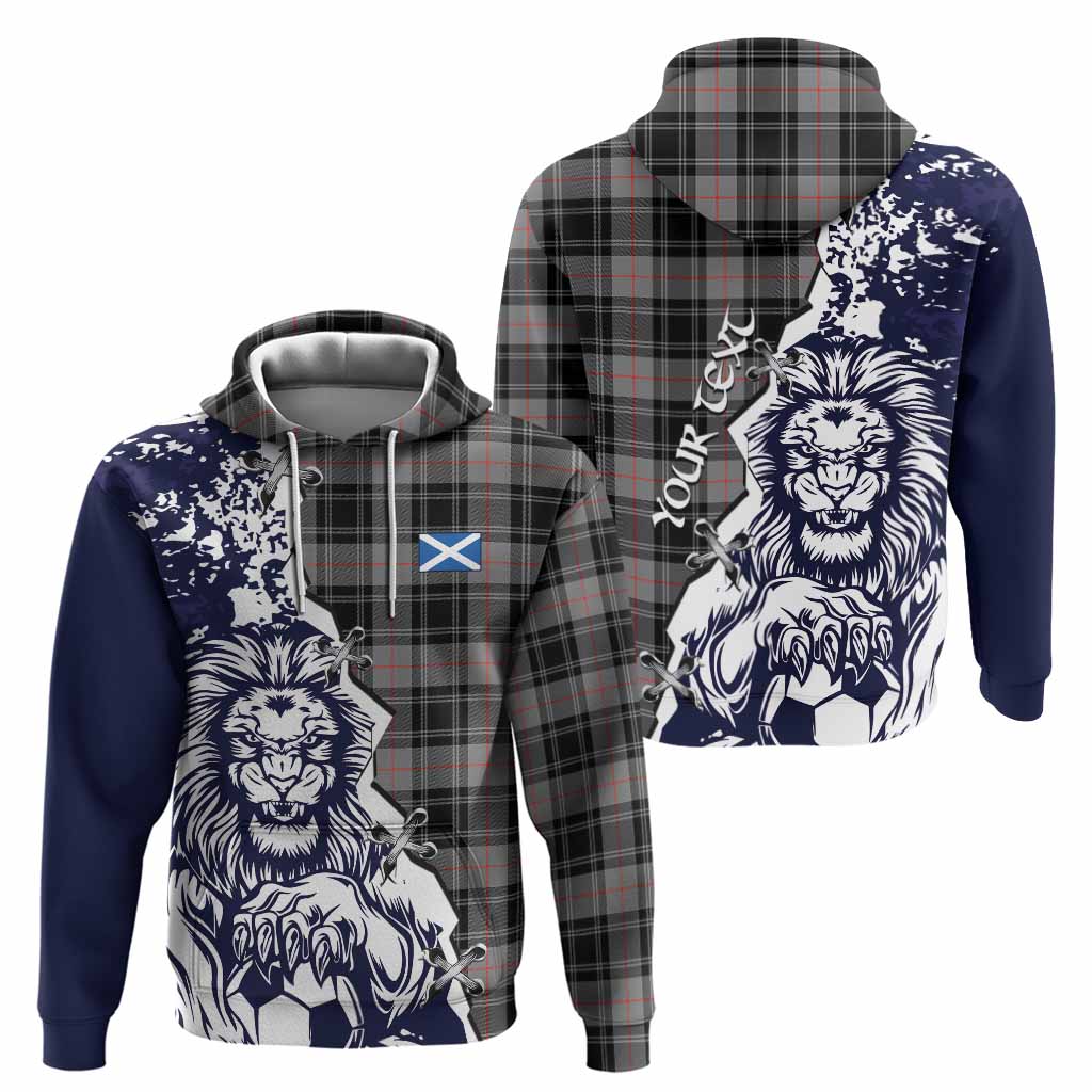 Moffat Tartan Scottish Hoodie Angry Lion With Soccer Ball Style