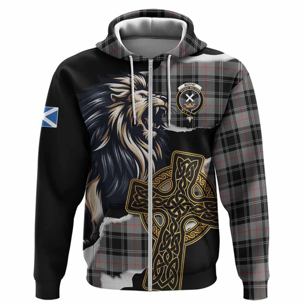 Moffat Tartan Scottish Hoodie Lion Celtic Heritage