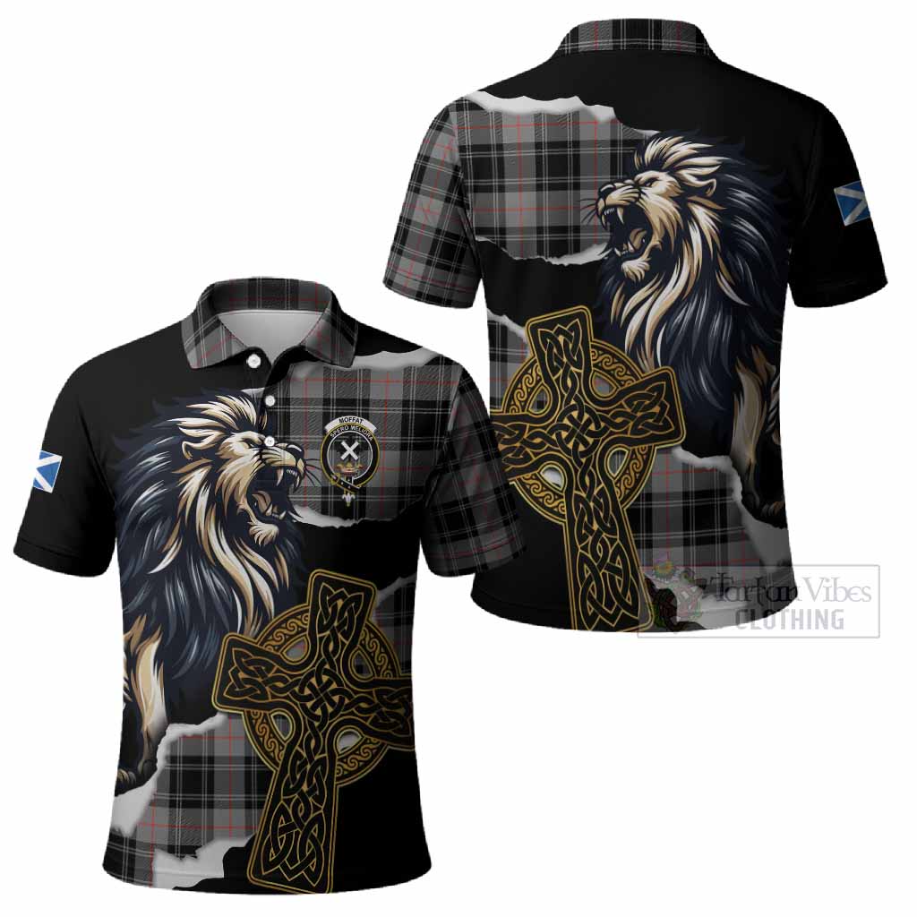 Moffat Tartan Scottish Polo Shirt Lion Celtic Heritage