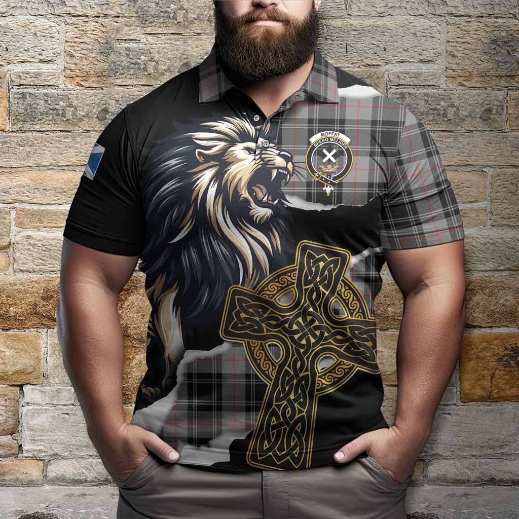 Moffat Tartan Scottish Polo Shirt Lion Celtic Heritage