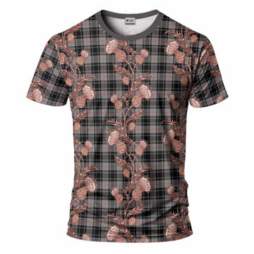 Moffat Tartan T-Shirt Seamless Scottish Thistle Flowers