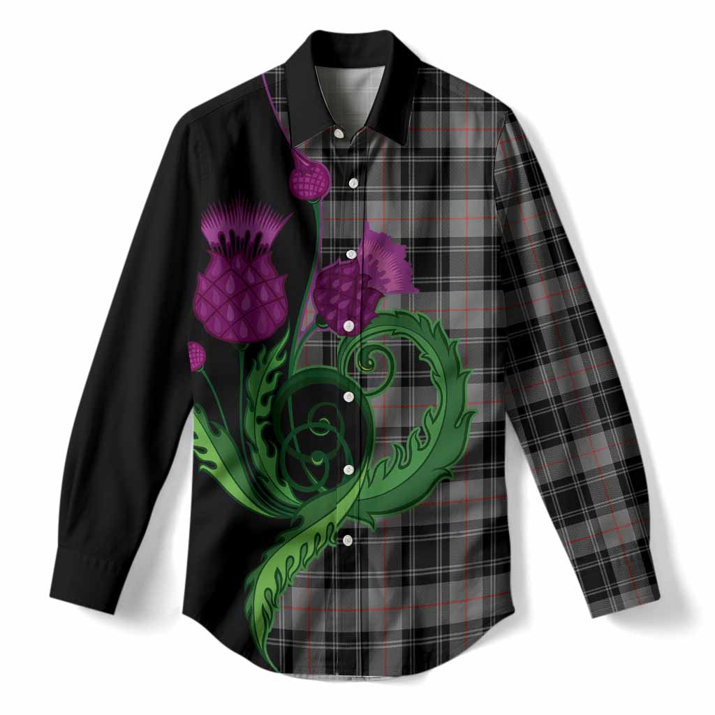 Moffat Tartan Women Casual Shirt Traditional Scottish Thistle