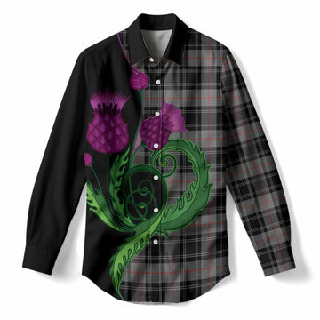 Moffat Tartan Women Casual Shirt Traditional Scottish Thistle