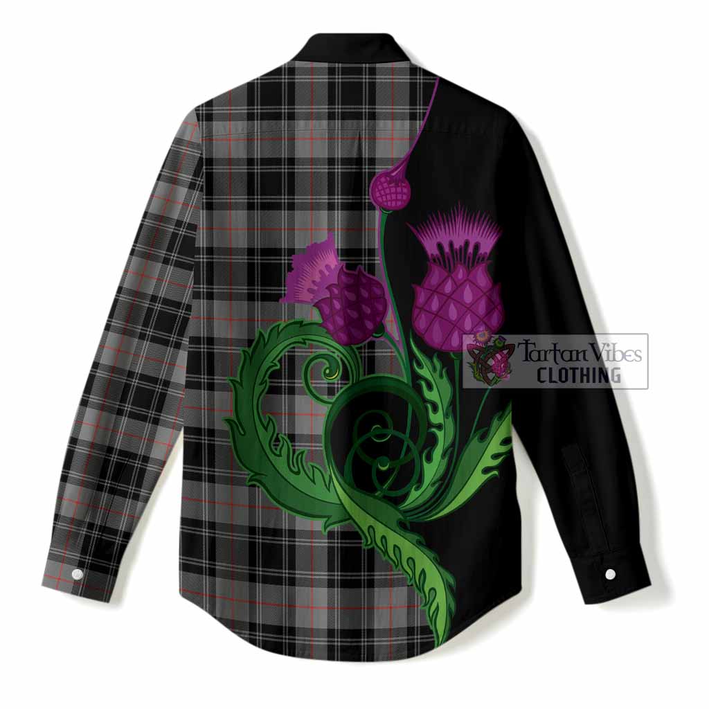 Moffat Tartan Women Casual Shirt Traditional Scottish Thistle