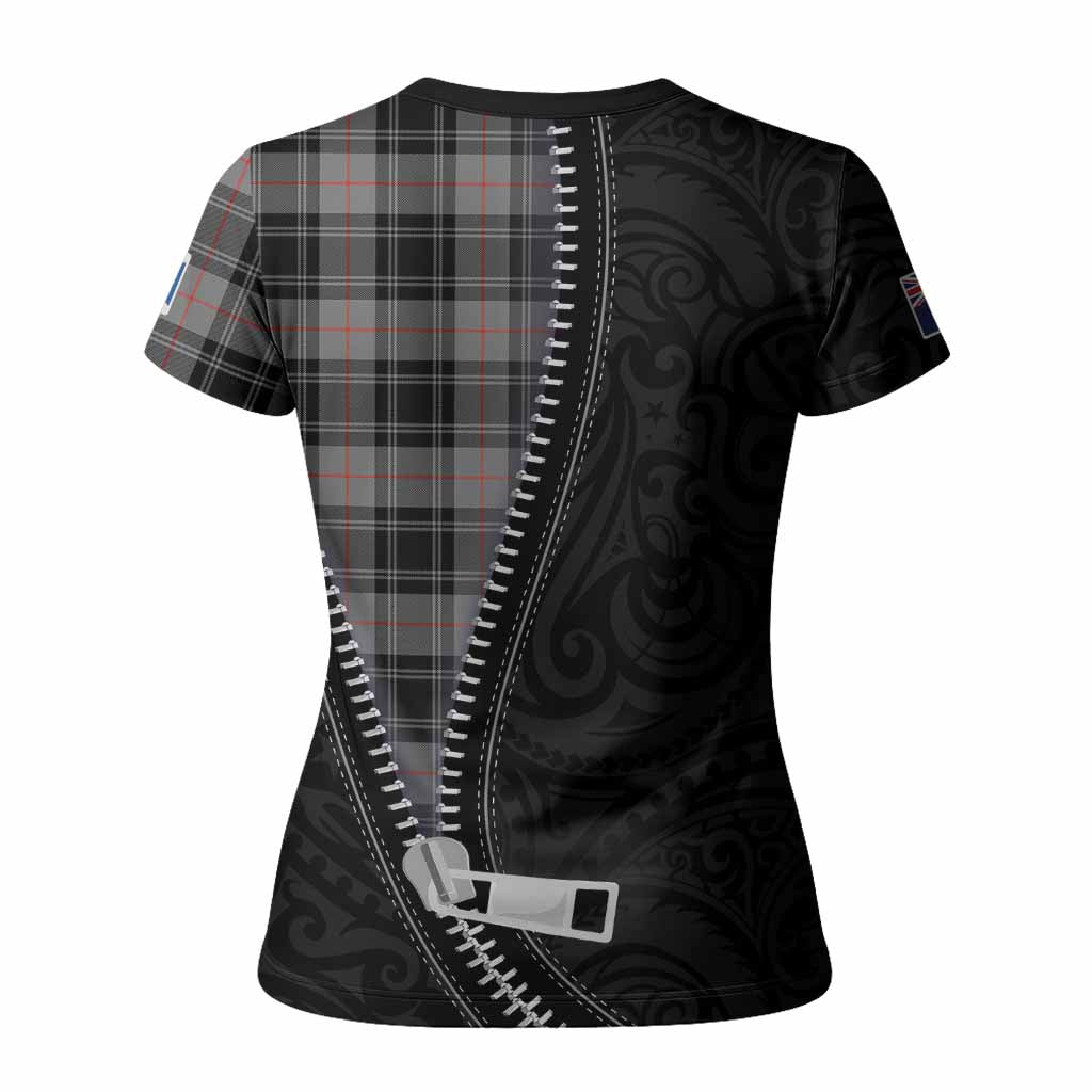 Moffat Tartan Women T shirt New Zealand Pattern Unique Zipper Stylized