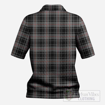 Moffat Tartan Women’s Polo Sweater Top with Family Crest