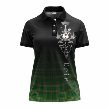 Molloy Irish Clan Women's Polo Shirt with Coat of Arms Erin Go Bragh Celtic Inspired Women - Tartan Vibes Clothing