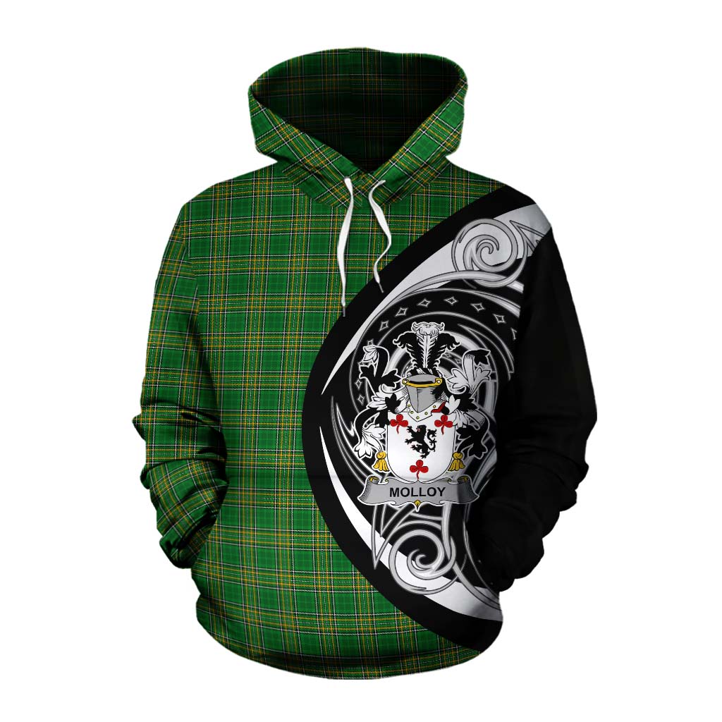 Tartan Vibes Clothing Molloy Irish Clan Cotton Hoodie Celtic Circle Style