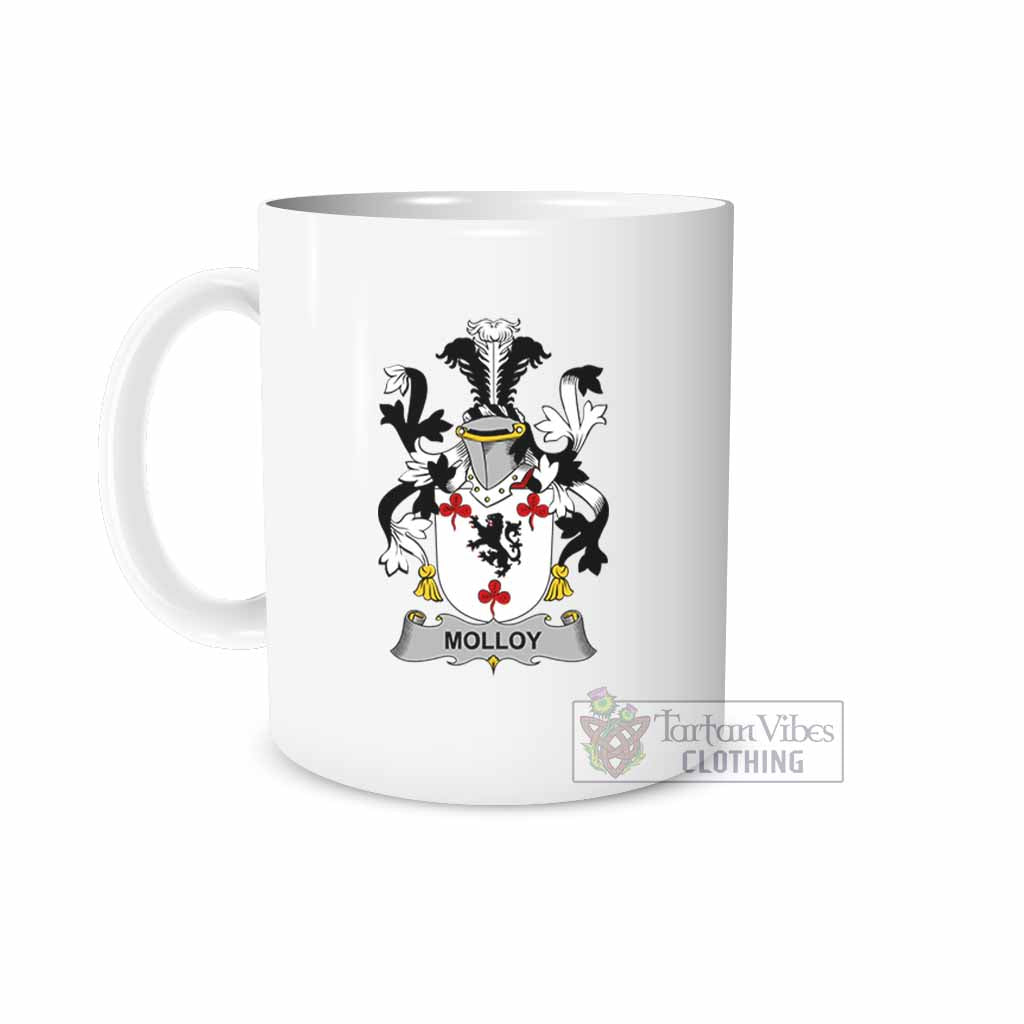Molloy Irish Clan Coat of Arms Ceramic Mug White - 2D-tartanvibesclothing