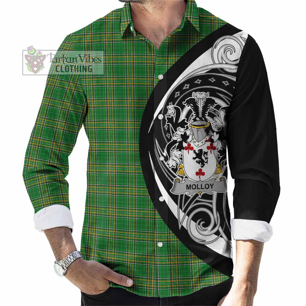Molloy Irish Clan Long Sleeve Button Shirt Celtic Circle Style - Tartan Vibes Clothing