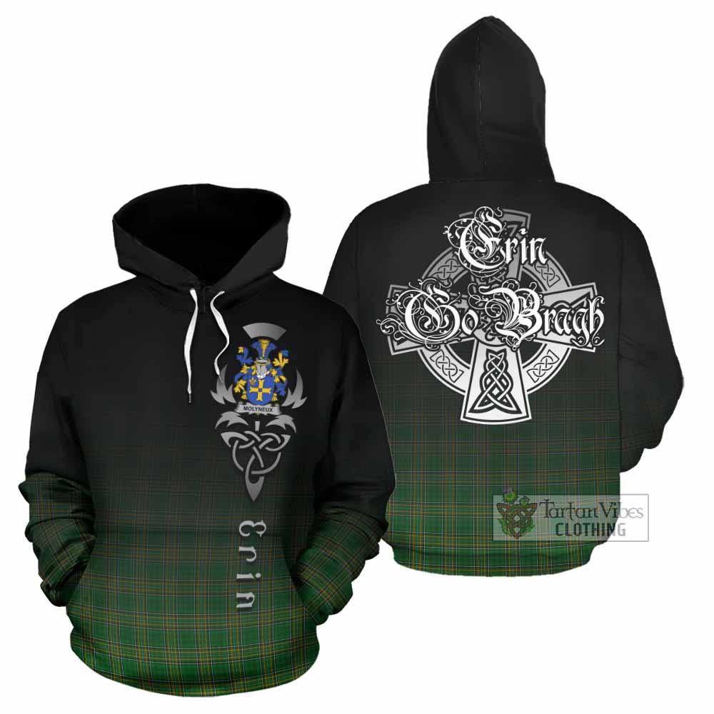 Tartan Vibes Clothing Molyneux Irish Clan Hoodie with Coat of Arms Erin Go Bragh Celtic Inspired