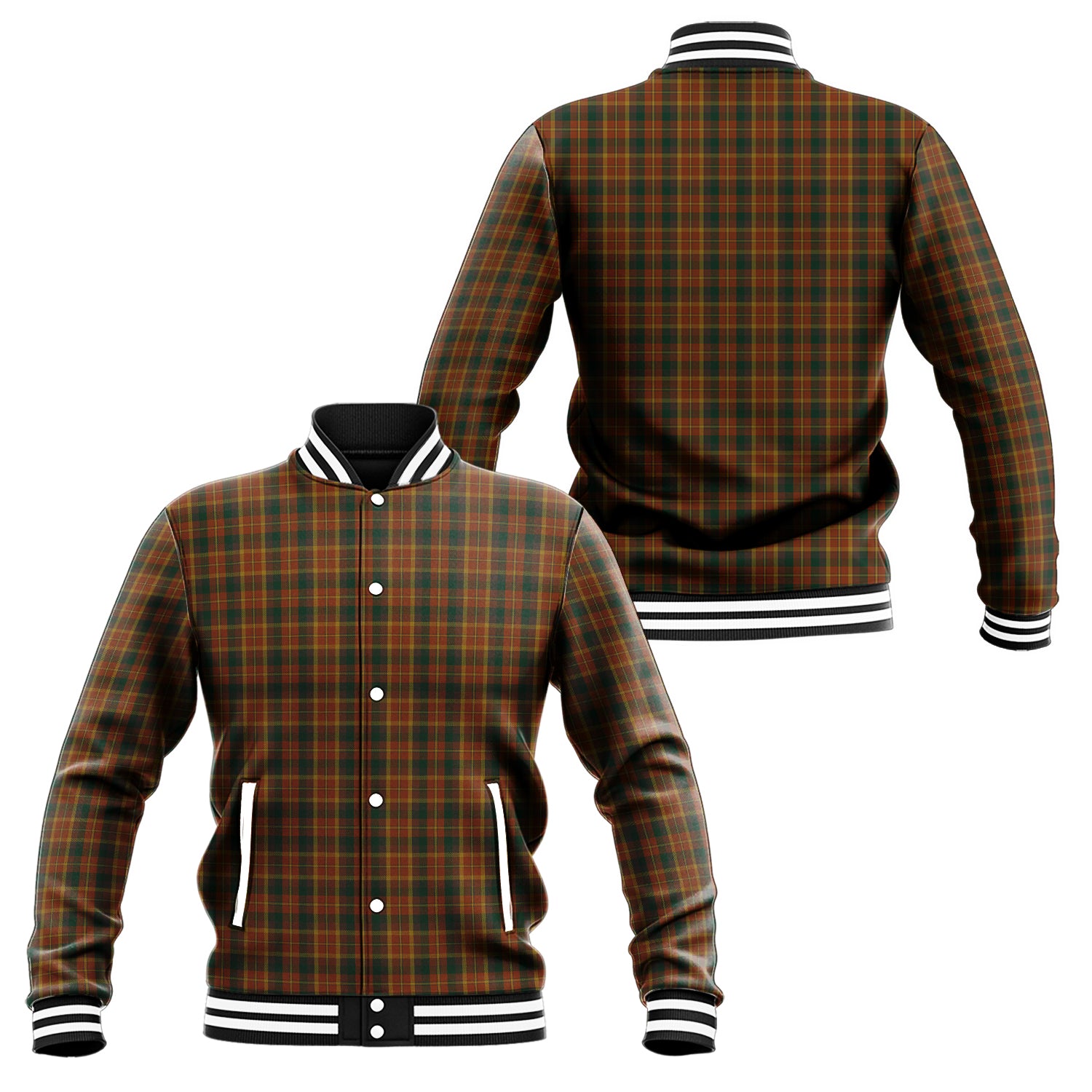 Monaghan County Ireland Tartan Baseball Jacket Unisex - Tartan Vibes Clothing