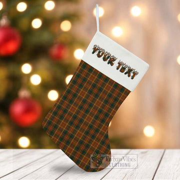 Monaghan County Ireland Tartan Christmas Stocking with Personalized Text