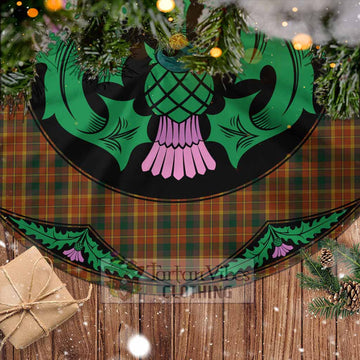 Monaghan County Ireland Tartan Christmas Tree Skirt Scottish Thistle Style