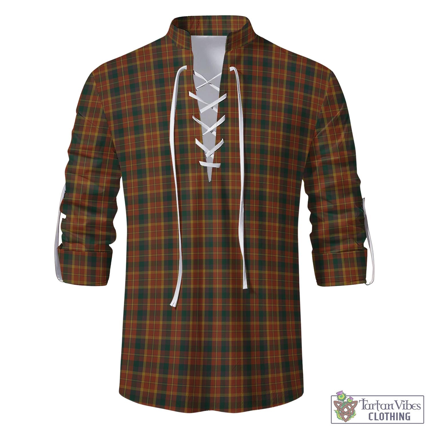 Tartan Vibes Clothing Monaghan County Ireland Tartan Men's Scottish Traditional Jacobite Ghillie Kilt Shirt