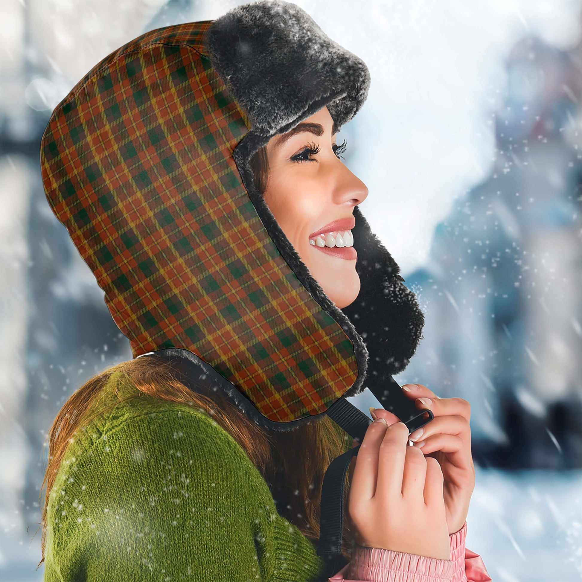 Monaghan County Ireland Tartan Winter Trapper Hat - Tartan Vibes Clothing