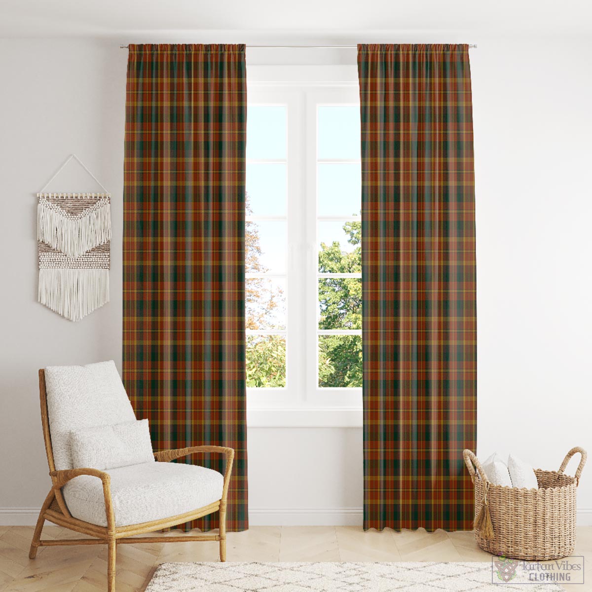 Monaghan County Ireland Tartan Window Curtain