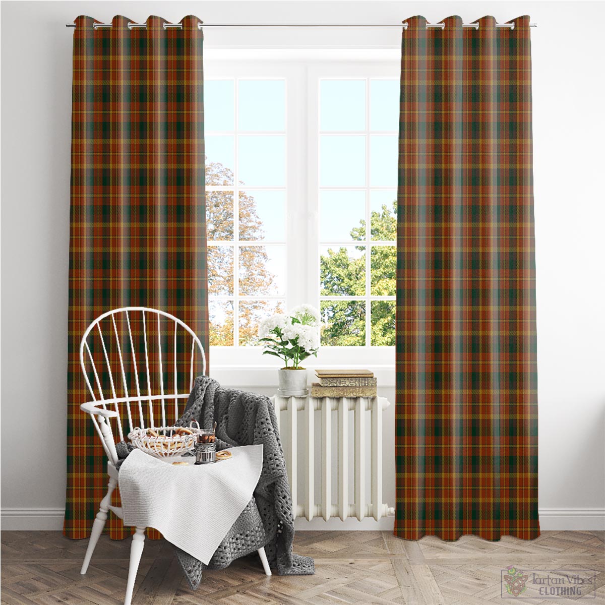 Monaghan County Ireland Tartan Window Curtain