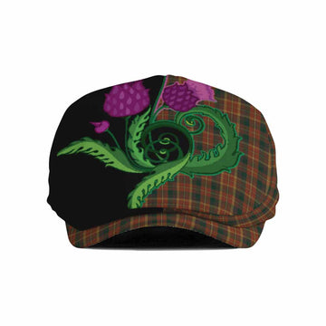 Monaghan County Ireland Tartan Flat Cap, Jeff Cap Traditional Scottish Thistle