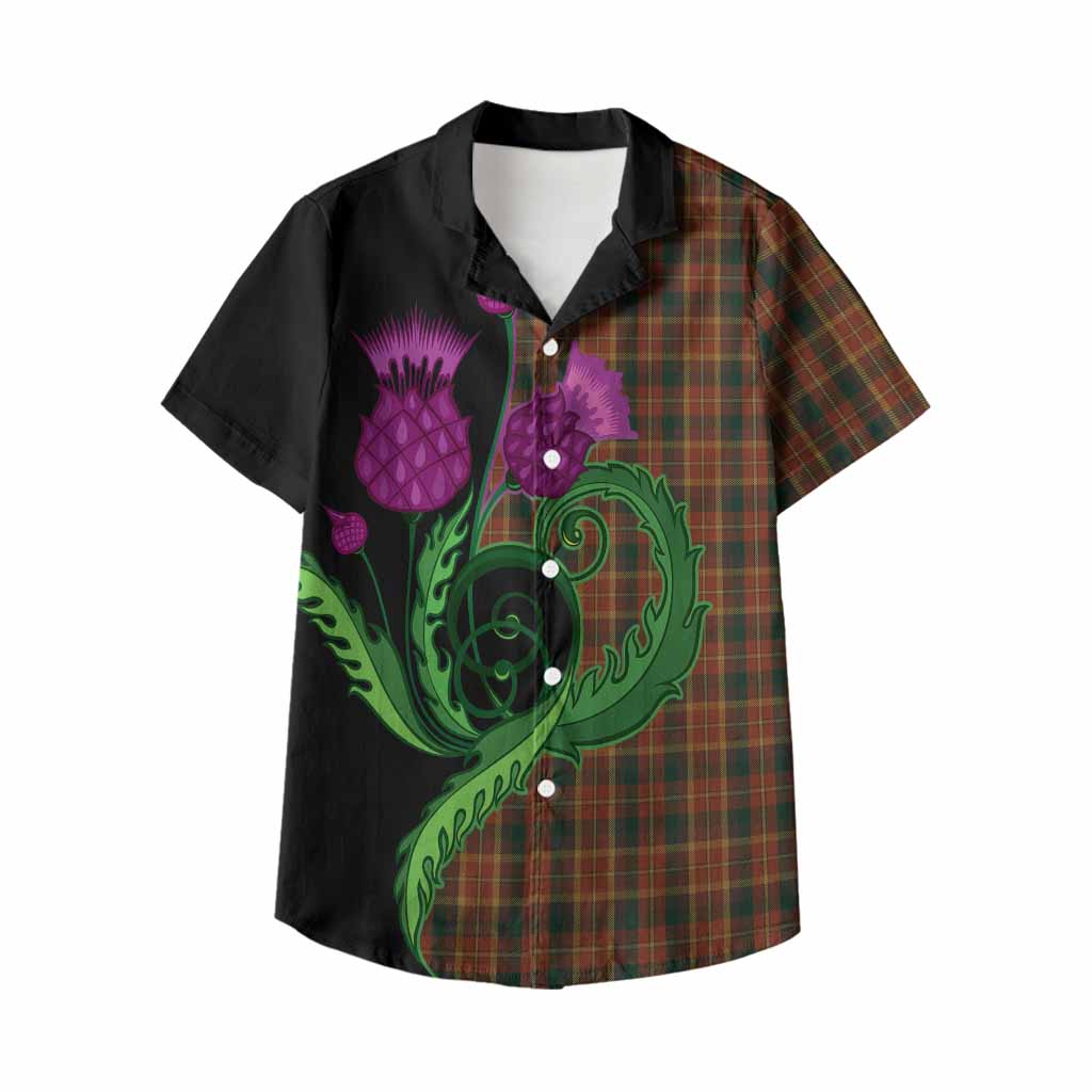 Monaghan County Ireland Tartan Kid Hawaiian Shirt Traditional Scottish Thistle