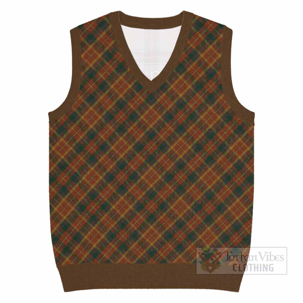 Monaghan County Ireland Tartan  Knitted V-Neck Vest Cross Style