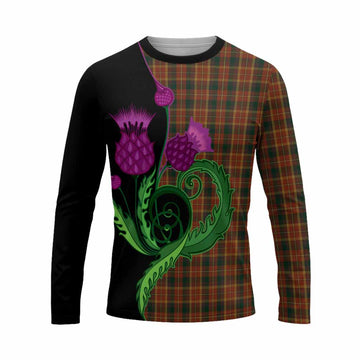 Monaghan County Ireland Tartan Long Sleeve T-Shirt Traditional Scottish Thistle