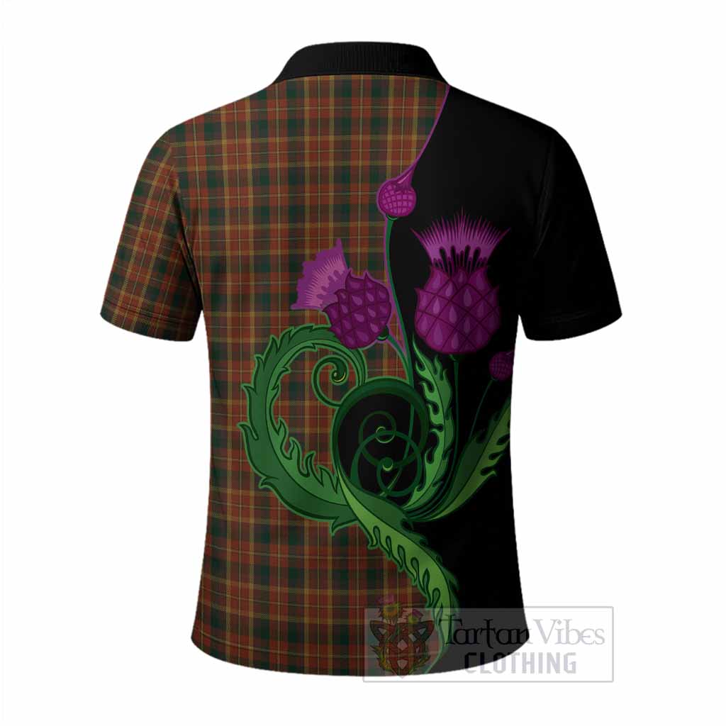 Monaghan County Ireland Tartan Polo Shirt Traditional Scottish Thistle