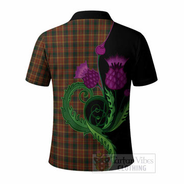 Monaghan County Ireland Tartan Polo Shirt Traditional Scottish Thistle