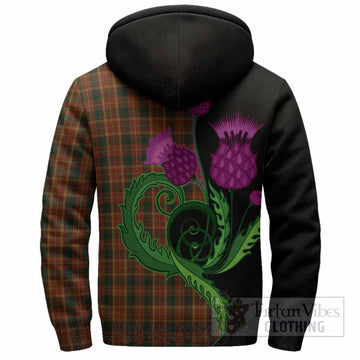 Monaghan County Ireland Tartan Sherpa Hoodie Traditional Scottish Thistle