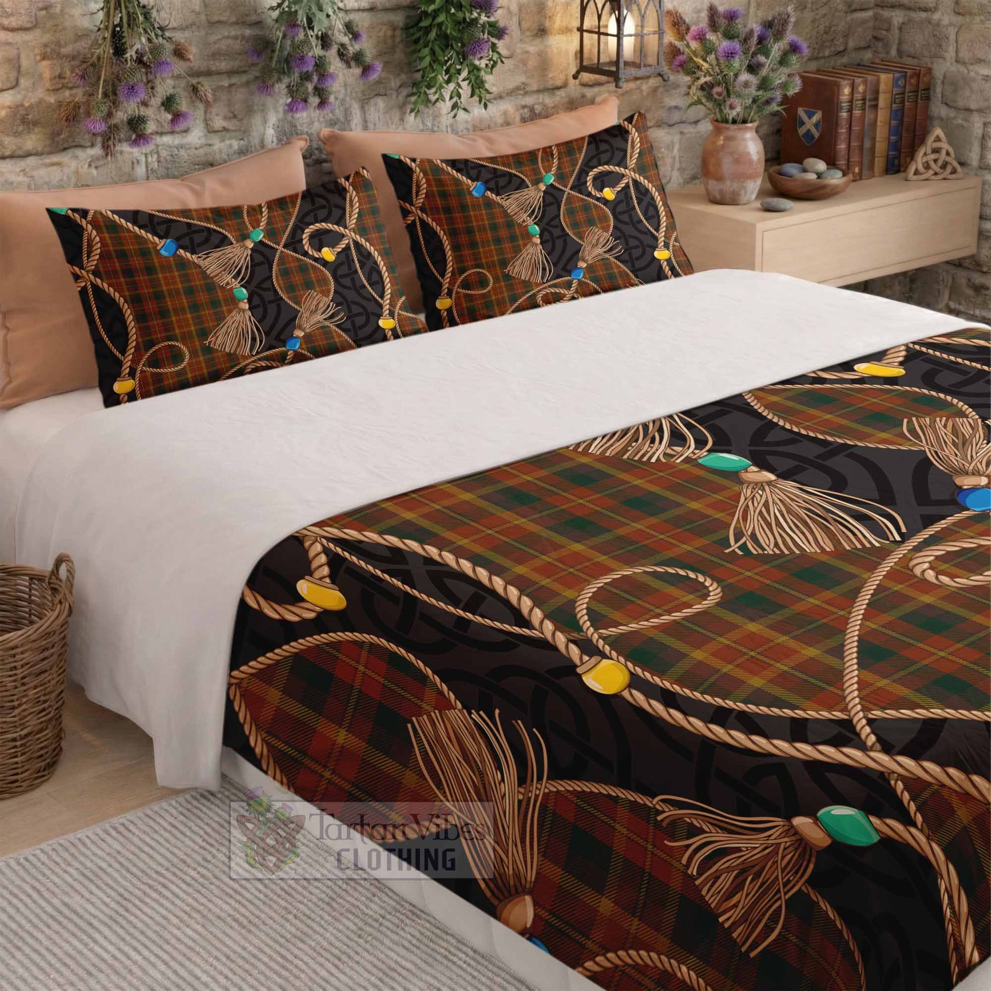 Monaghan Scottish Tartan Twisted Ropes Stylized Bedding Set - Tartan Vibes Clothing