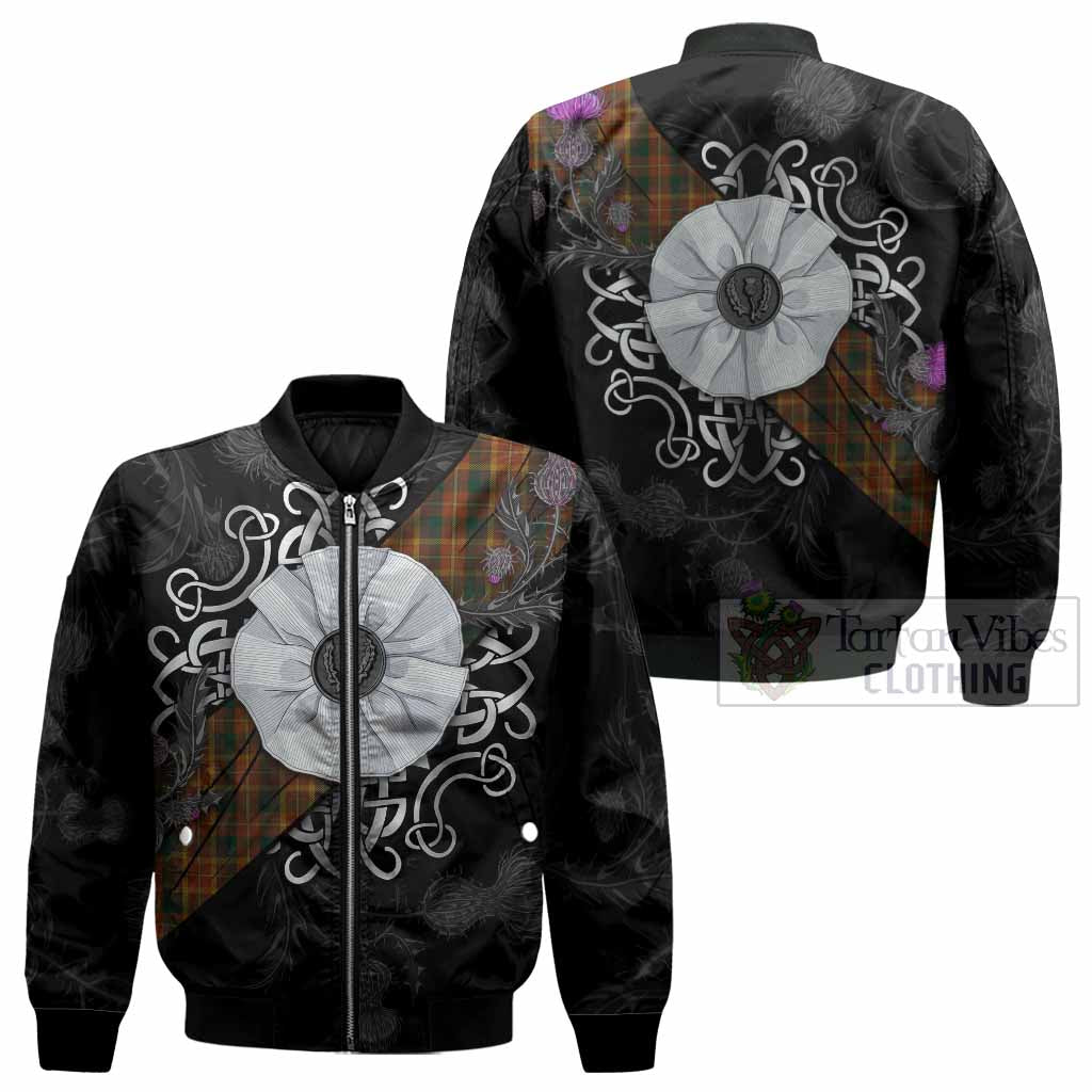 Monaghan Tartan Bomber Jacket Jacobite White Rose - Tartan Vibes Clothing