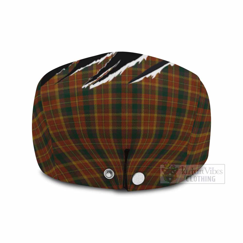 Monaghan Tartan Loch Ness Monster Flat Cap, Jeff Cap Celtic Knot Nessie Art