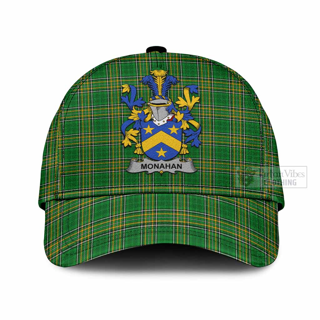 Monahan Irish Clan Tartan Classic Baseball Cap with Coat of Arms Classic Cap Universal Fit - Tartan Vibes Clothing