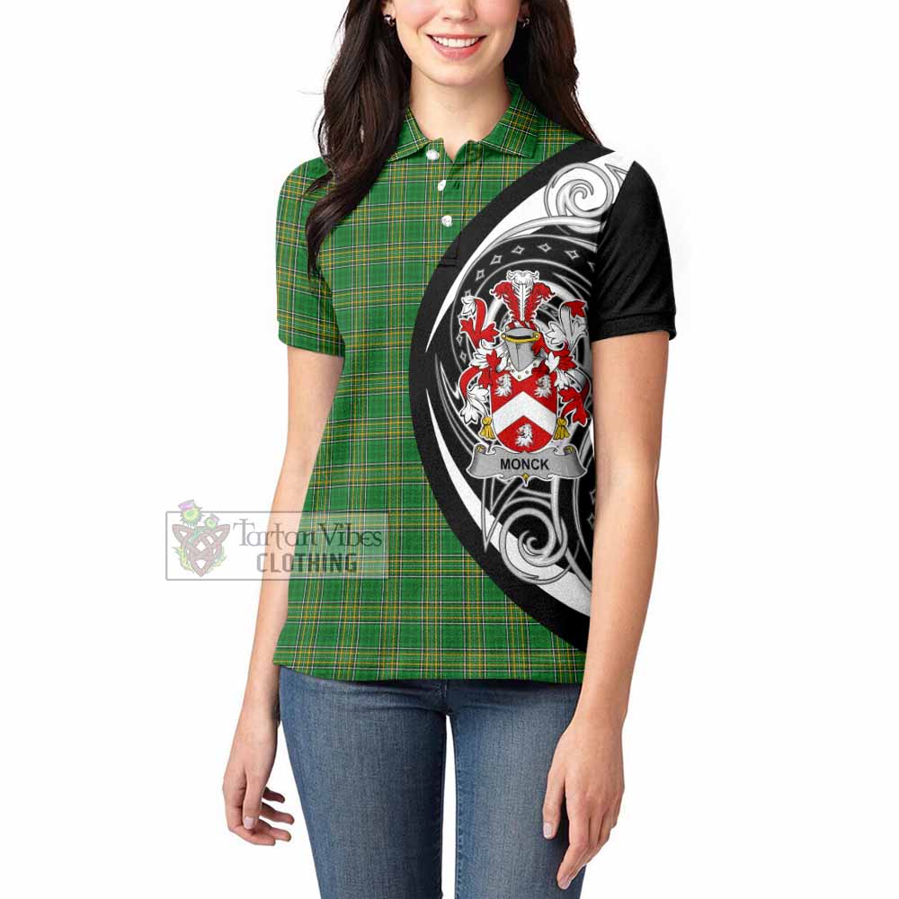 Monck Irish Clan Women's Polo Shirt Celtic Circle Style - Tartan Vibes Clothing