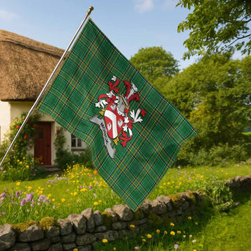 Monck Irish Clan Tartan House Flag with Coat of Arms