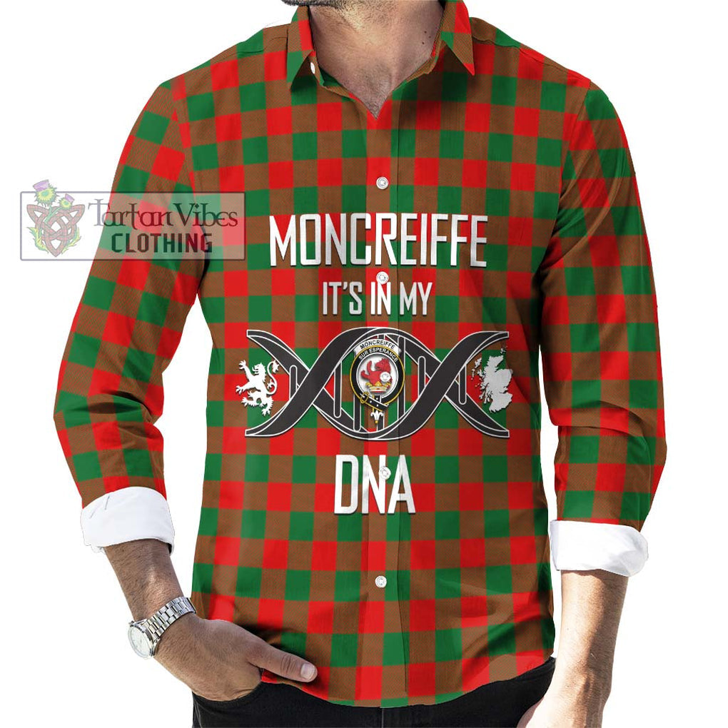 Moncreiffe Modern Tartan Long Sleeve Button Shirt with Family Crest DNA In Me Style Men's Shirt S - Tartanvibesclothing Shop