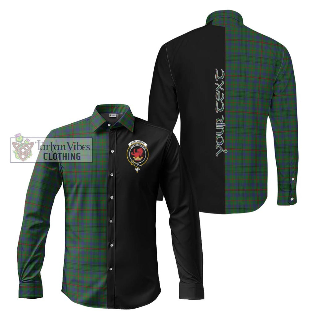 Moncreiffe of Atholl Tartan Long Sleeve Button Shirt with Family Crest and Half Of Me Style Men's Shirt S - Tartanvibesclothing Shop