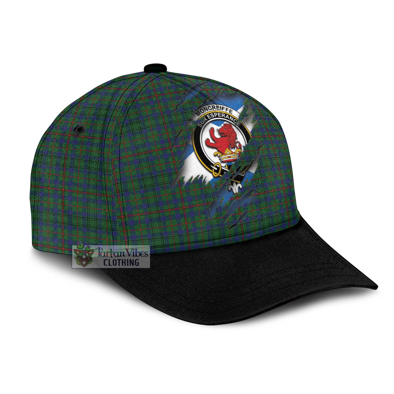 Tartan Vibes Clothing Moncreiffe of Atholl Tartan Classic Cap with Family Crest In Me Style
